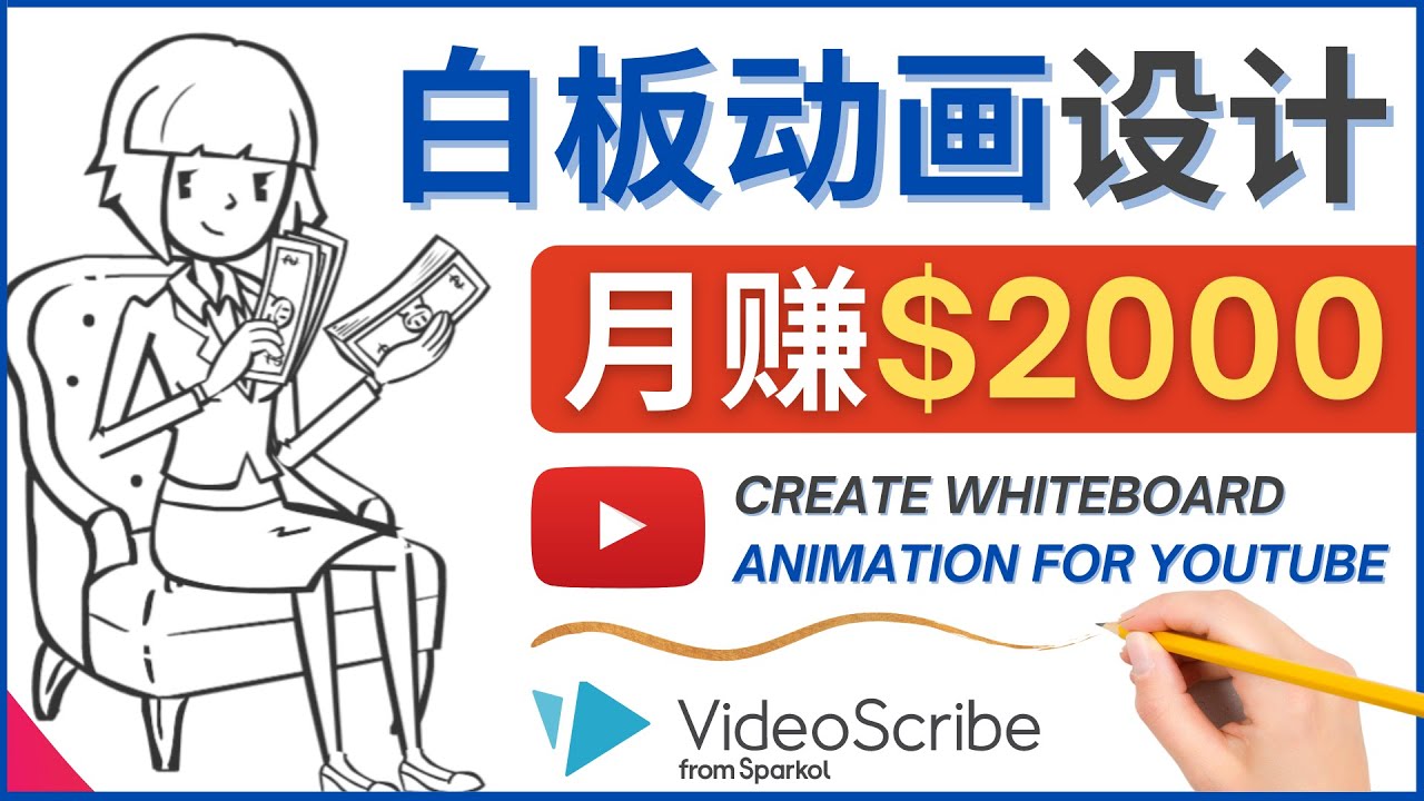 【副业项目4610期】创建白板动画（WhiteBoard Animation）YouTube频道，月赚2000美元-沃创网