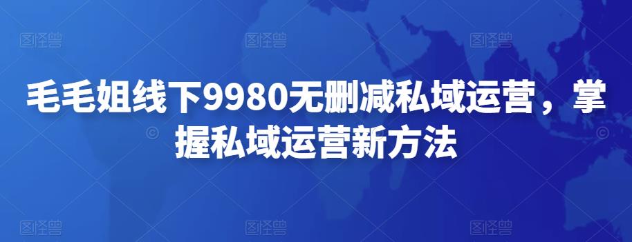 【副业项目4650期】毛毛姐线下9980无删减私域运营，掌握私域运营新方法-沃创网