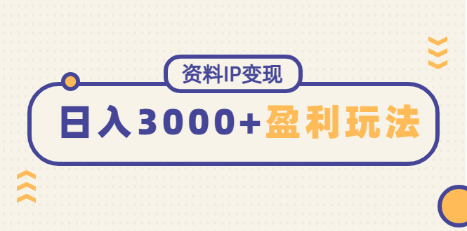 【副业项目4816期】资料IP变现，能稳定日赚3000起的持续性盈利玩法-沃创网