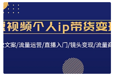 【副业项目4835期】短视频个人ip带货变现：爆款文案/流量运营/直播入门/镜头变现/流量商业-沃创网