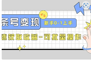 【副业项目4839期】2023头条号实操变现课：新手0-1轻松上手，快速获取收益-可批量操作-沃创网