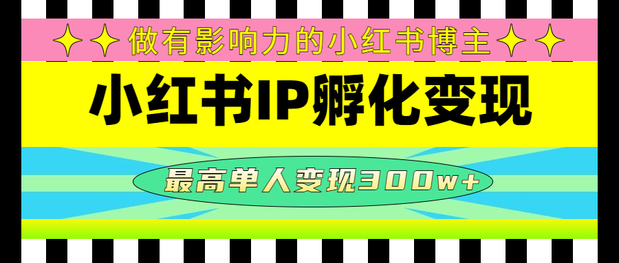 【副业项目4851期】某收费培训-小红书IP孵化变现：做有影响力的小红书博主，最高单人变现300w+-沃创网