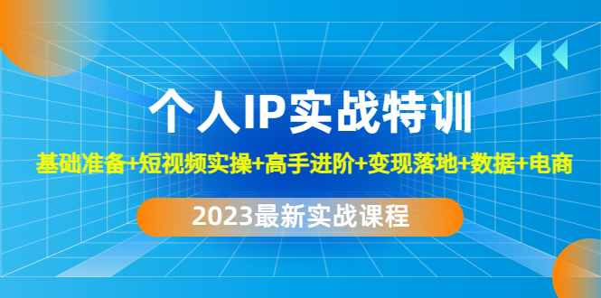 【副业项目4959期】2023个人IP实战特训：基础准备+短视频实操+高手进阶+变现落地+数据+电商-沃创网