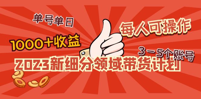 【副业项目5040期】2023新细分领域带货计划：单号单日1000+收益不难，每人可操作3-5个账号-沃创网