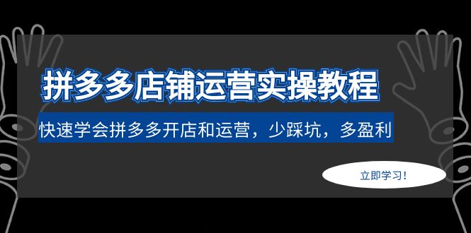 【副业项目5088期】拼多多店铺运营实操教程：快速学会拼多多开店和运营，少踩坑，多盈利-沃创网