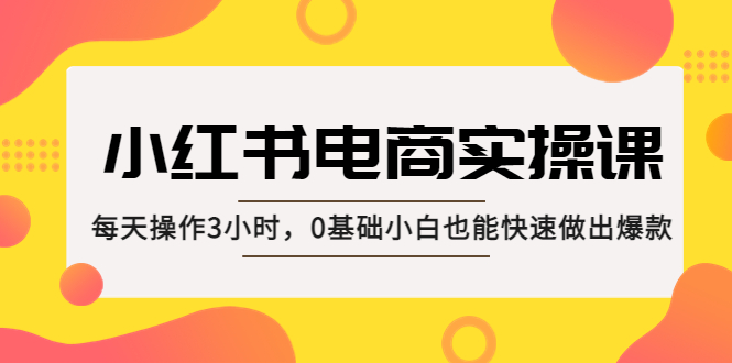 【副业项目5332期】小红书·电商实操课：每天操作3小时，0基础小白也能快速做出爆款-沃创网