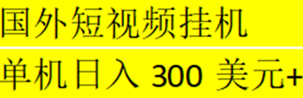 【副业项目5287期】海外暴力短视频挂机全自动撸美金 单机日入300美元+【脚本免费】-沃创网