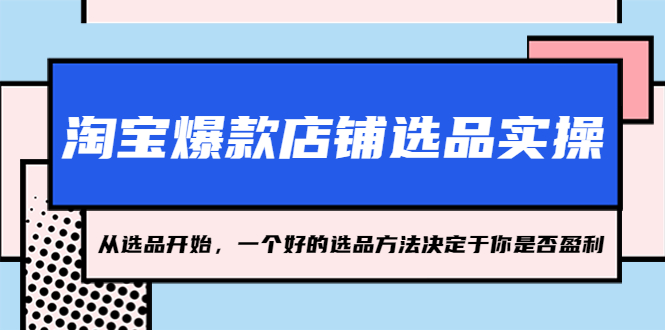 【副业项目5373期】淘宝爆款店铺选品实操，2023从选品开始，一个好的选品方法决定于你是否盈利-沃创网