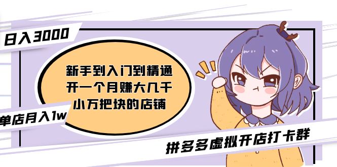 【副业项目5202期】拼多多虚拟开店打卡群：入门到精通（昨日群里有小伙伴日入3000+）-沃创网