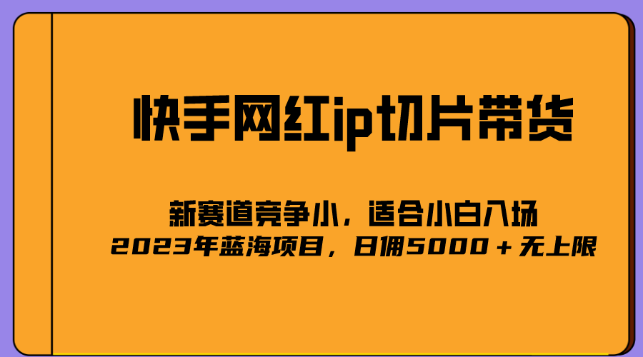 【副业项目5464期】2023爆火的快手网红IP切片，号称日佣5000＋的蓝海项目，二驴的独家授权-沃创网