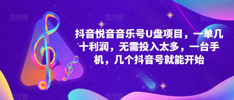 【副业项目5503期】抖音音乐号U盘项目 一单几十利润 无需投入太多 一台手机 几个抖音号就开始-沃创网