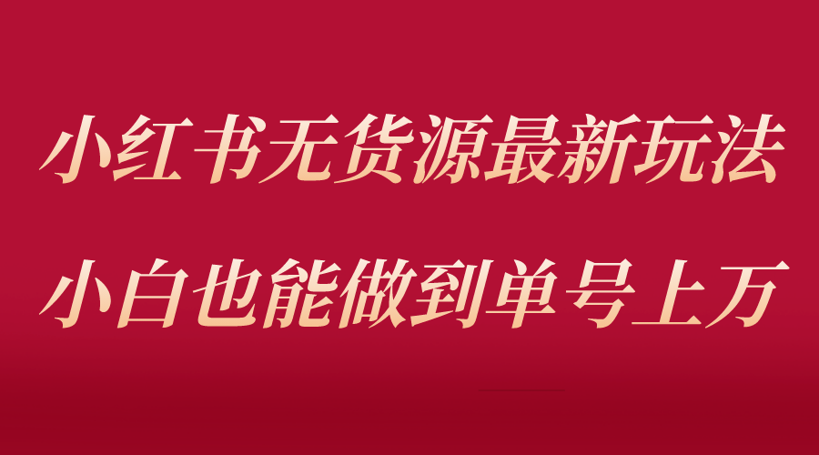 【副业项目5715期】小红书无货源最新螺旋起号玩法，电商小白也能做到单号上万（收费3980）-沃创网
