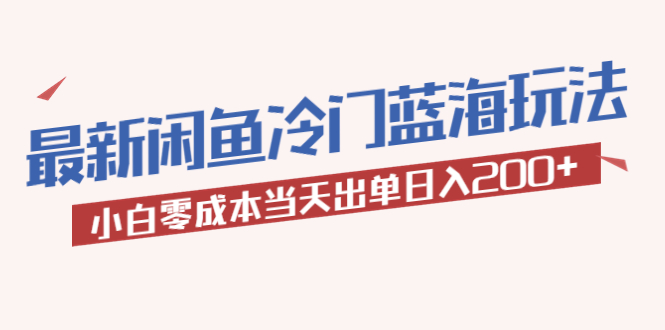 【副业项目5927期】2023最新闲鱼冷门蓝海玩法，小白零成本当天出单日入200+-沃创网