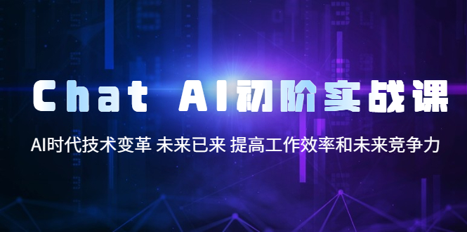 【副业项目5685期】Chat AI初阶实战课，AI时代技术变革 未来已来 提高工作效率和未来竞争力-沃创网