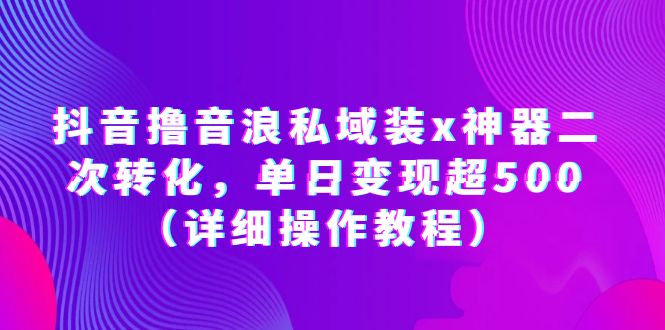 【副业项目6229期】抖音撸音浪私域装x神器二次转化，单日变现超500（详细操作教程）-沃创网