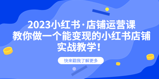 【副业项目6156期】2023小红书·店铺运营课，教你做一个能变现的小红书店铺，20节-实战教学-沃创网