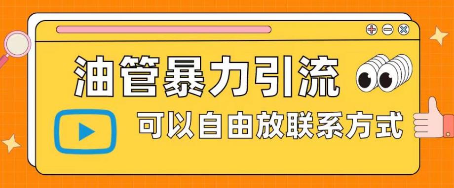 【副业项目6166期】油管暴力引流，可以自由放联系方式【揭秘】-沃创网