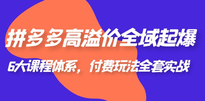 【副业项目6362期】拼多多-高溢价 全域 起爆，6大课程体系，付费玩法全套实战！-沃创网