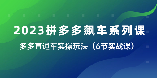 【副业项目6041期】2023拼多多飙车系列课，多多直通车实操玩法（6节实战课）-沃创网