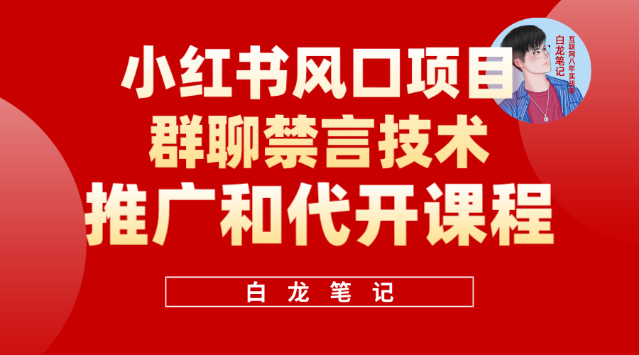 【副业项目5991期】小红书风口项目日入300+，小红书群聊禁言技术代开项目，适合新手操作-沃创网