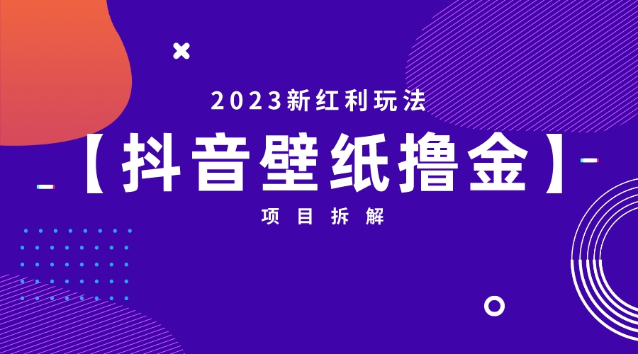 【副业项目6746期】2023新红利玩法：抖音壁纸撸金项目-沃创网