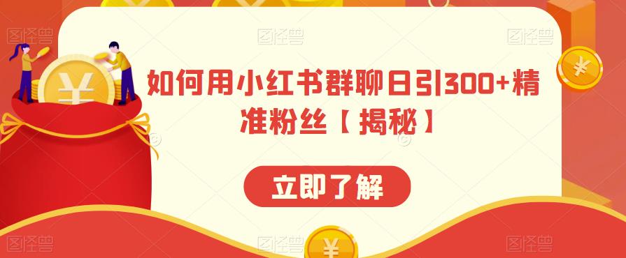 【副业项目6389期】如何用小红书群聊日引300+精准粉丝【揭秘】-沃创网