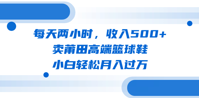 【副业项目6542期】每天两小时，收入500+，卖莆田高端篮球鞋，小白轻松月入过万（教程+素材）-沃创网