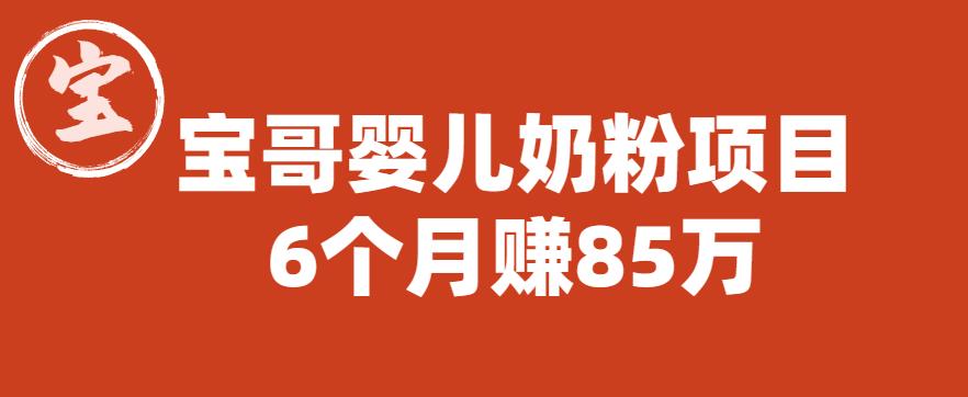 【副业项目6416期】宝哥婴儿奶粉项目，6个月赚85w【图文非视频】【揭秘】-沃创网