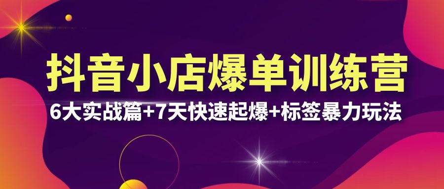 【副业项目6429期】抖音小店爆单训练营VIP线下课：6大实战篇+7天快速起爆+标签暴力玩法(32节)-沃创网