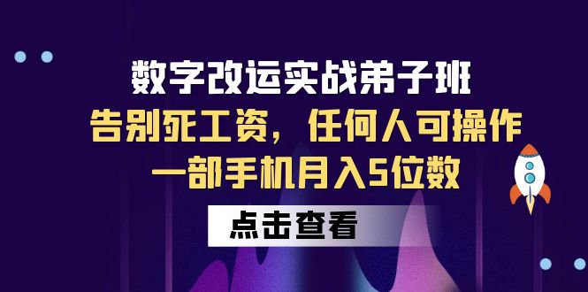 【副业项目6430期】数字 改运实战弟子班：告别死工资，任何人可操作，一部手机月入5位数-沃创网