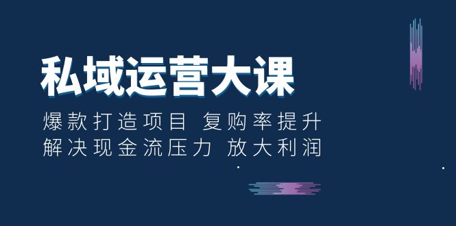 【副业项目6574期】私域运营大课：爆款打造项目 复购率提升 解决现金流压力 放大利润-沃创网