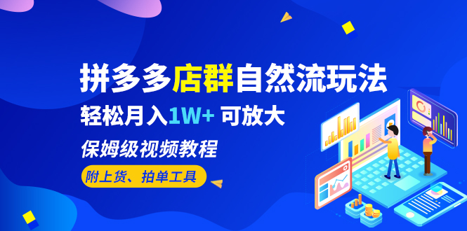 【副业项目6696期】拼多多店群自然流玩法，轻松月入1W+ 保姆级视频教程（附上货、拍单工具）-沃创网