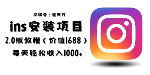 【副业项目6590期】外面收费1688的蓝海ins安装项目2.0每天轻松收入1000+-沃创网