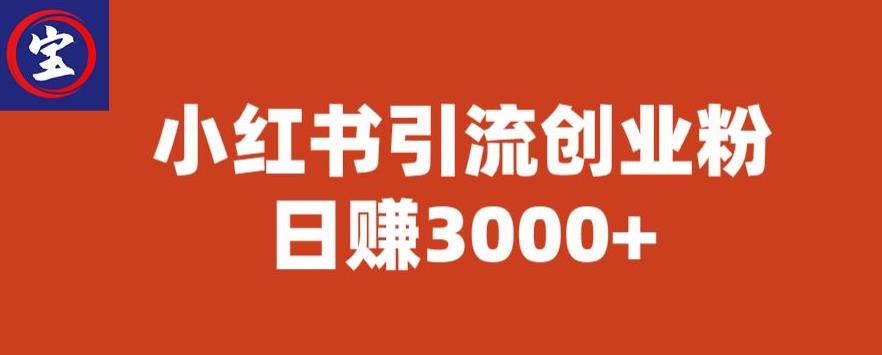 【副业项目6676期】宝哥小红书引流创业粉，日赚3000+【揭秘】-沃创网