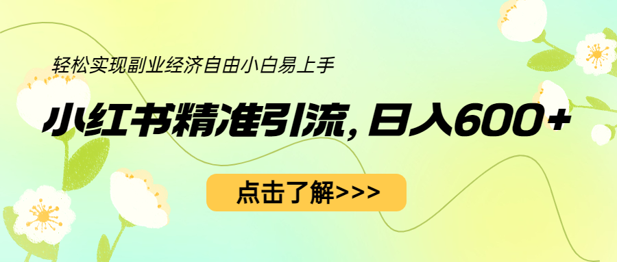 【副业项目6650期】小红书精准引流，小白日入600+，轻松实现副业经济自由（教程+1153G资源）-沃创网