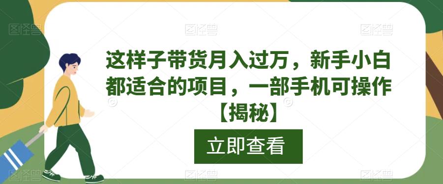 【副业项目6858期】这样子带货月入过万，新手小白都适合的项目，一部手机可操作【揭秘】-沃创网