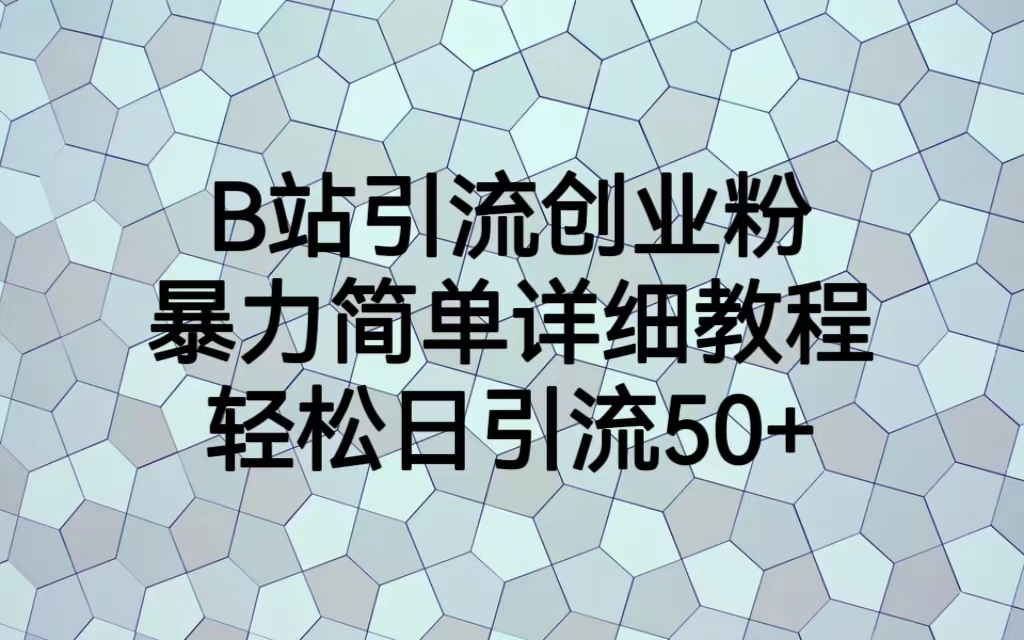 【副业项目6915期】B站引流创业粉，暴力简单详细教程，轻松日引流50+-沃创网
