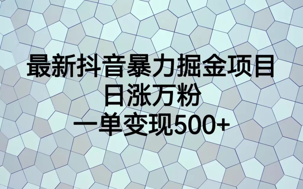 【副业项目6939期】最新抖音暴力掘金项目，日涨万粉，一单变现500+-沃创网