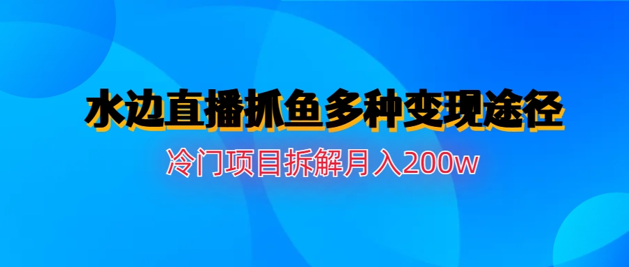 【副业项目6950期】水边直播抓鱼多种变现途径冷门项目月入200w拆解-沃创网