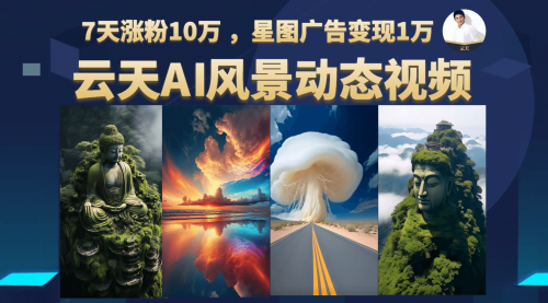 【副业项目7002期】云天AI风景动图视频制作，7天涨粉10W，更新87节课-沃创网