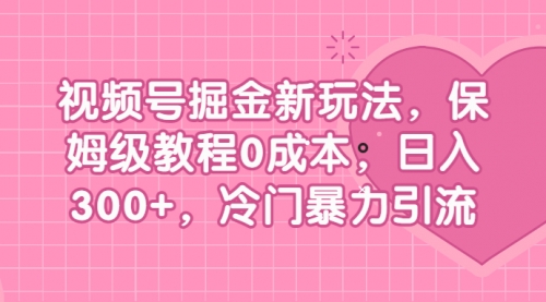 【副业项目7045期】视频号掘金新玩法，保姆级教程0成本，日入300+，冷门暴力引流-沃创网