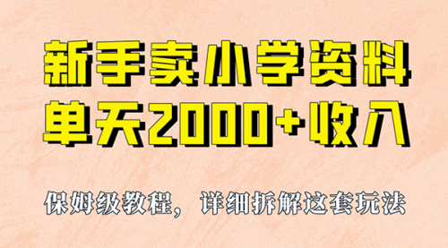 【副业项目7100期】卖小学资料，实现单天2000+，实操项目，保姆级教程+资料+工具-沃创网