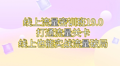 【副业项目7131期】线上流量密训班19.0，打通流量关卡，线上也能实战流量破局-沃创网