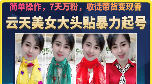 【副业项目7149期】美女大头贴暴力起号教学，简单操作，7天万粉-沃创网