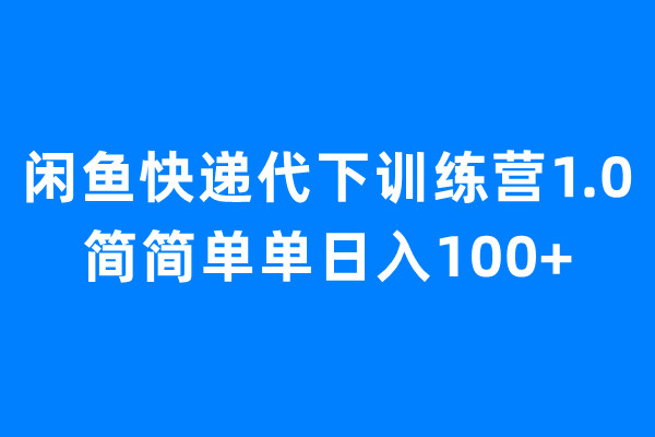 【副业项目6954期】闲鱼快递代下训练营1.0，简简单单日入100+-沃创网