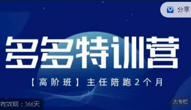 【副业项目7488期】纪主任·多多特训营高阶班，拼多多最新玩法技巧落地实操-沃创网