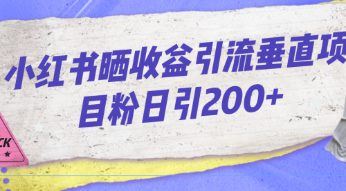 【副业项目7194期】小红书晒收益图引流垂直项目粉日引200+-沃创网