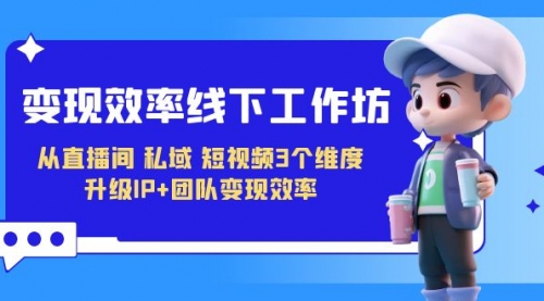 【副业项目7241期】变现-效率线下工作坊，从直播间、私域、短视频3个维度 升级IP+团队变现效率-沃创网