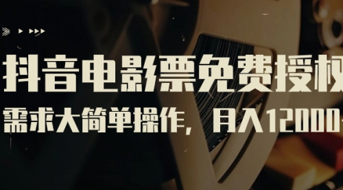 【副业项目7263期】抖音电影票免费授权，需求大简单操作，月入12000+（教程+素材打包）-沃创网