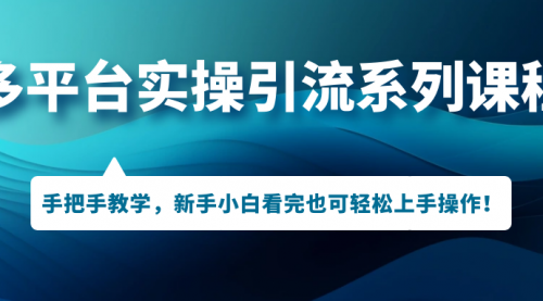 【副业项目7293期】多平台实操引流系列课程，手把手教学，新手小白看完也可轻松上手引流操作！-沃创网